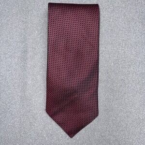 Peacock Tie Mens One Size Burgundy Red Plaid Handmade 100% Silk Necktie Formal